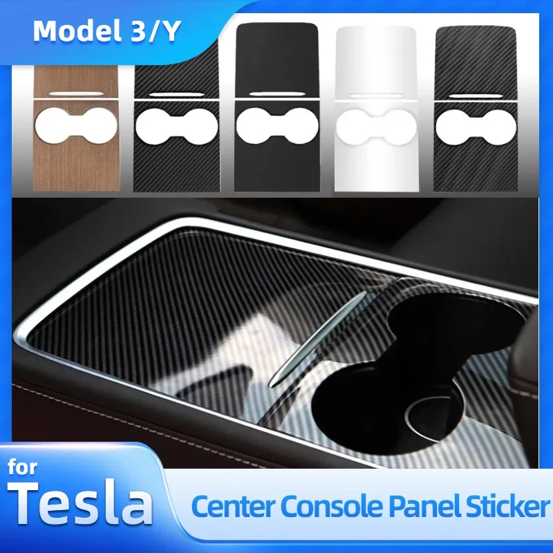 

Car Center Console Panel Sticker For Tesla Model 3 Y Protective Decoration Carbon Fiber ABS Patch Auto Interior Accessories