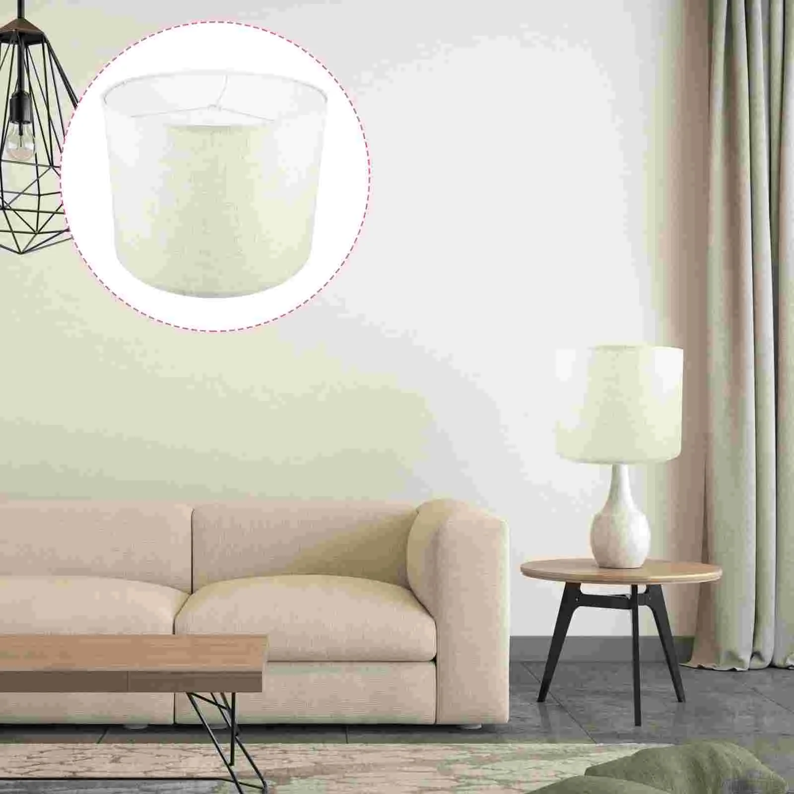 

Household Linen Lampshade Decorative Solid-color Table Lamp Cover Round Smooth Ceiling Light Cover
