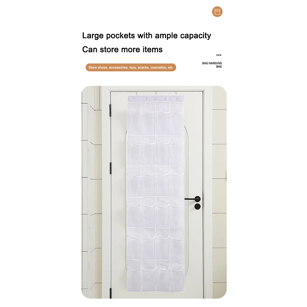 Mesh Pockets Hanging Behind Closet Caddy Holder 24 Space Saving Hanging Shoe Organizer for Closet Entryway Bedroom Bathroom