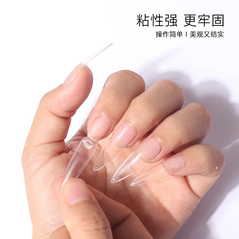 1 Jar Solid Nail Gel Glue for Fake Nail Tips Clear Acrylic Fake Tips Solid Gel Press On Poly Builder Gel UV Light Cured Glue 3