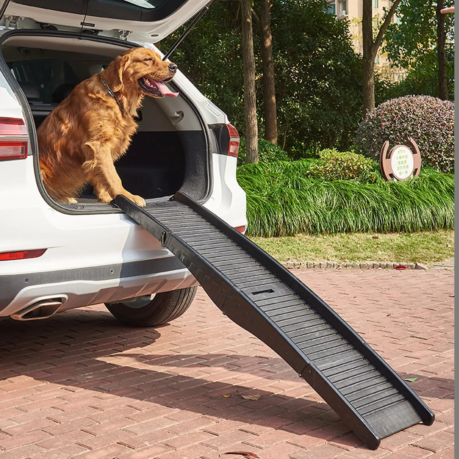 Dog Ramp Pet Ladder Folding Portable Non Slip Lightweight Dog Steps Pet Stairs Car High Beds Travel Couch Indoor Rampe pour chien voiture antidérapante pour coffre SUV et chien âgé