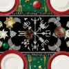 Black Viking Sacred Tree Linen Table Runner Party Decor Celtic Raven Helmet of Awe Kitchen Dining Table Runner Home Table Decor 5