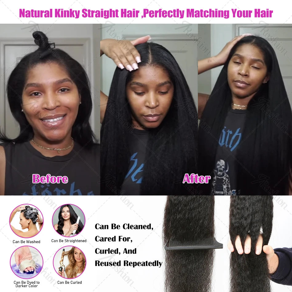 30 Inch Indian Raw Virgin Unprocessed 100% Human Hair 10A Kinky Straight 3 Bundles Yaki Straight Double Weft Bulk Braiding Hair 5