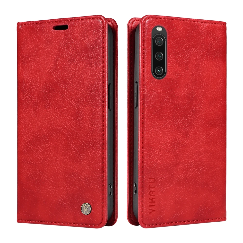 Premium Litchi Stria Leather Magnetic Wallet Flip Case