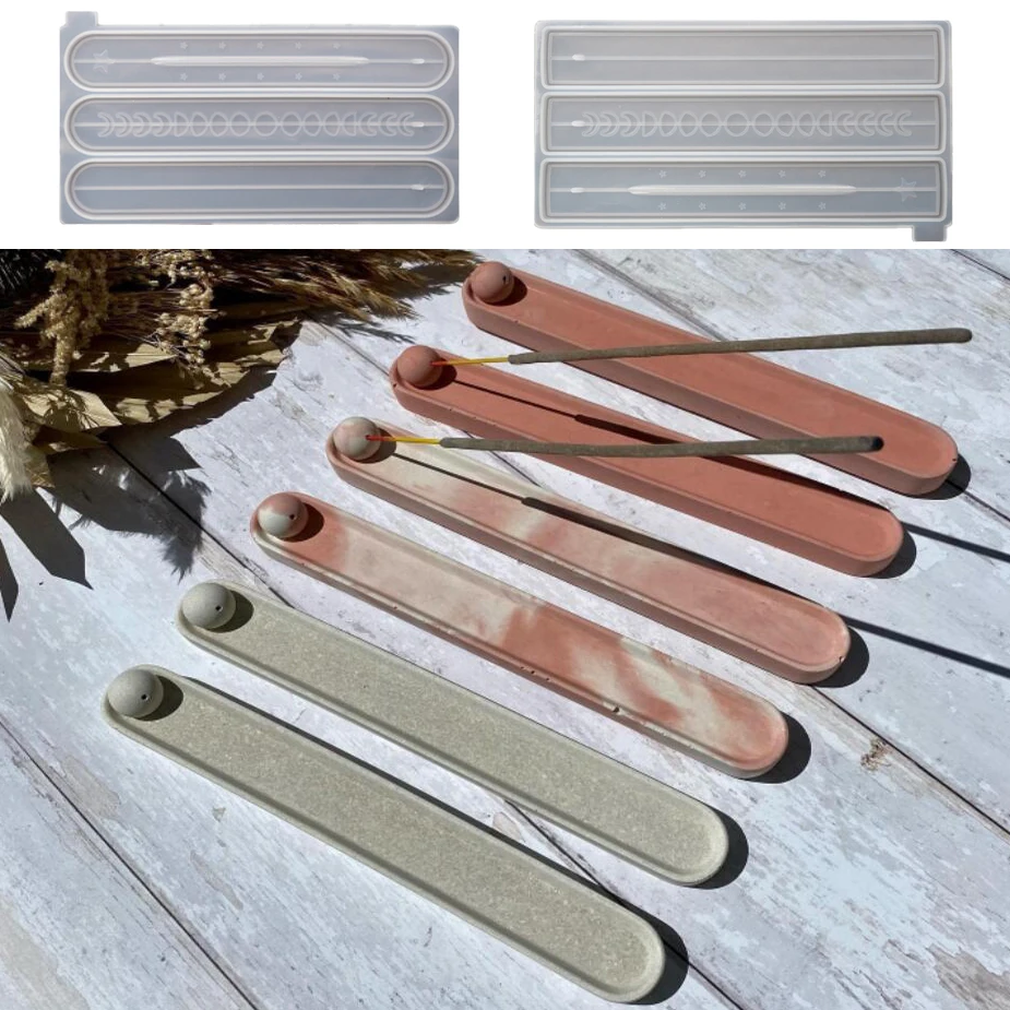Moon Star Incense Holders Silicone Mold Burners Sticks Tray Resin Epoxy Mould Homemade Plaster Cement Concrete Molds Supplies