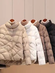 Autumn Winter Women Turn Down Collar Down Coat Ultra Light 90% White Duck Down Jacket Single Breasted Windproof Parkas