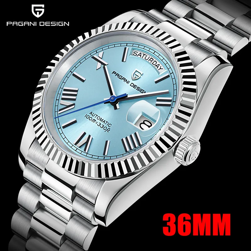 

2023 New PAGANI DESIGN Men's Watches Mechanical Wristwatch Luxury Automatic Week Date Seagull ST16 100M Water Reloj Hombre 1752