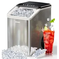 Compact Nugget Ice Maker 40lbs/24H Soft Chewable Ice Machine Drainpipe Self-Cleaning Easy Operation Integrated Kitchen Design 1