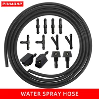 Universal 1/2/3/4mm Car windshield washer hose with connector T Y through, used for front window headlight pump car parts 1