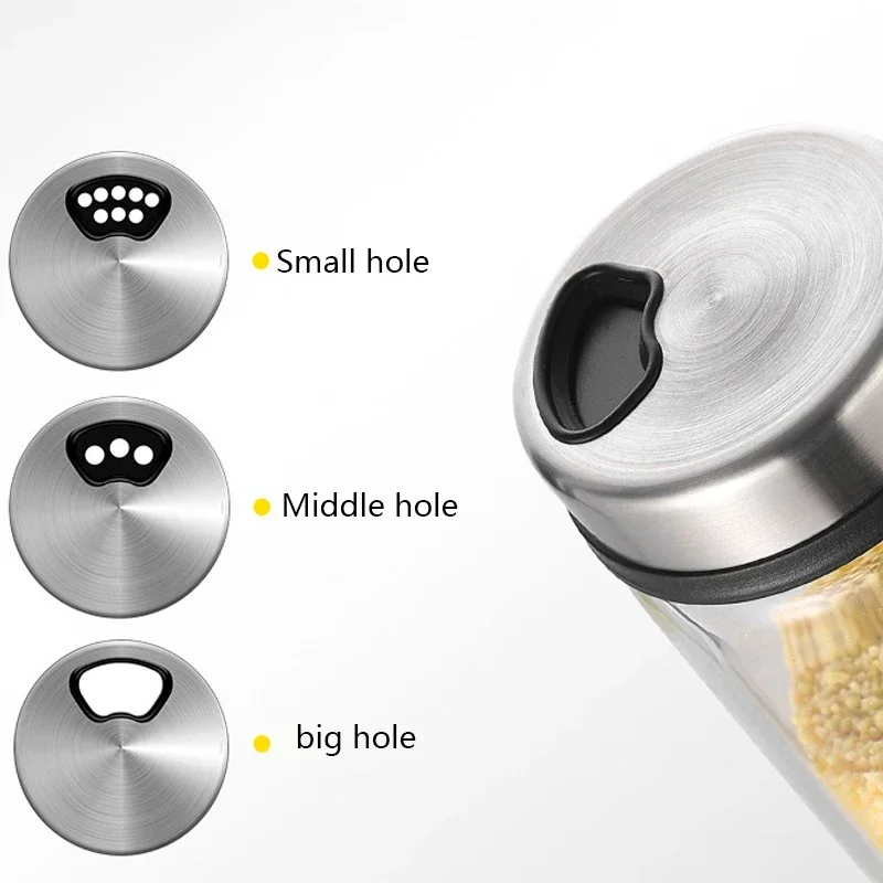 Seasoning Jar Salt Shaker Spices Bottle High Borosilicate Glass Seasoning Can With Rotary Lid