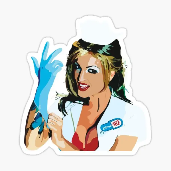 Blink 182 Enema Of The State Girl 5PCS Stickers for Window Background Cartoon Print Decor Home Decorations Wall Art