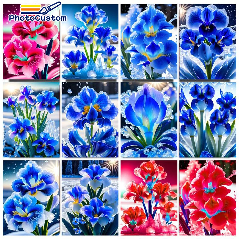 

PhotoCustom DIY Crafts Oil Painting By Numbers Flower Kits Landscape Drawing Canvas HandPainted Wall Art Pictures Modern Home De