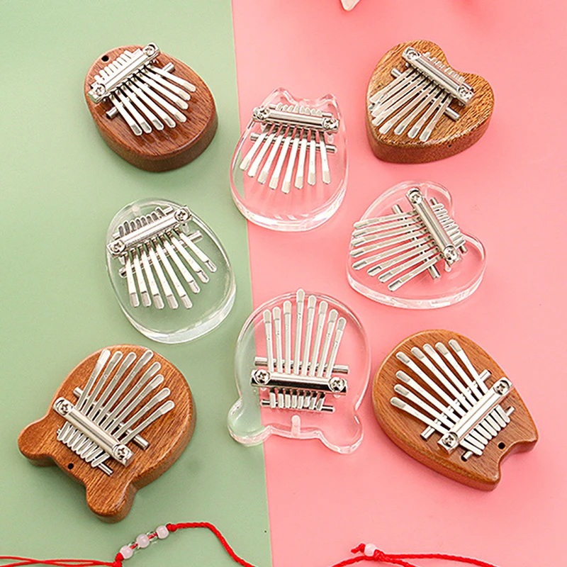 Mini Kalimba 8 Keys Wooden High Quality Exquisite Finger Thumb Piano Marimba Musical New Year Accessory Christmas Gift