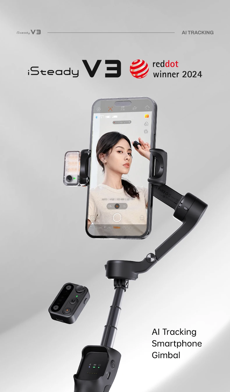 iSteady V3 Gimbal Stabilizer for Smartphone,3-Axis Phone Gimbal for Video Record