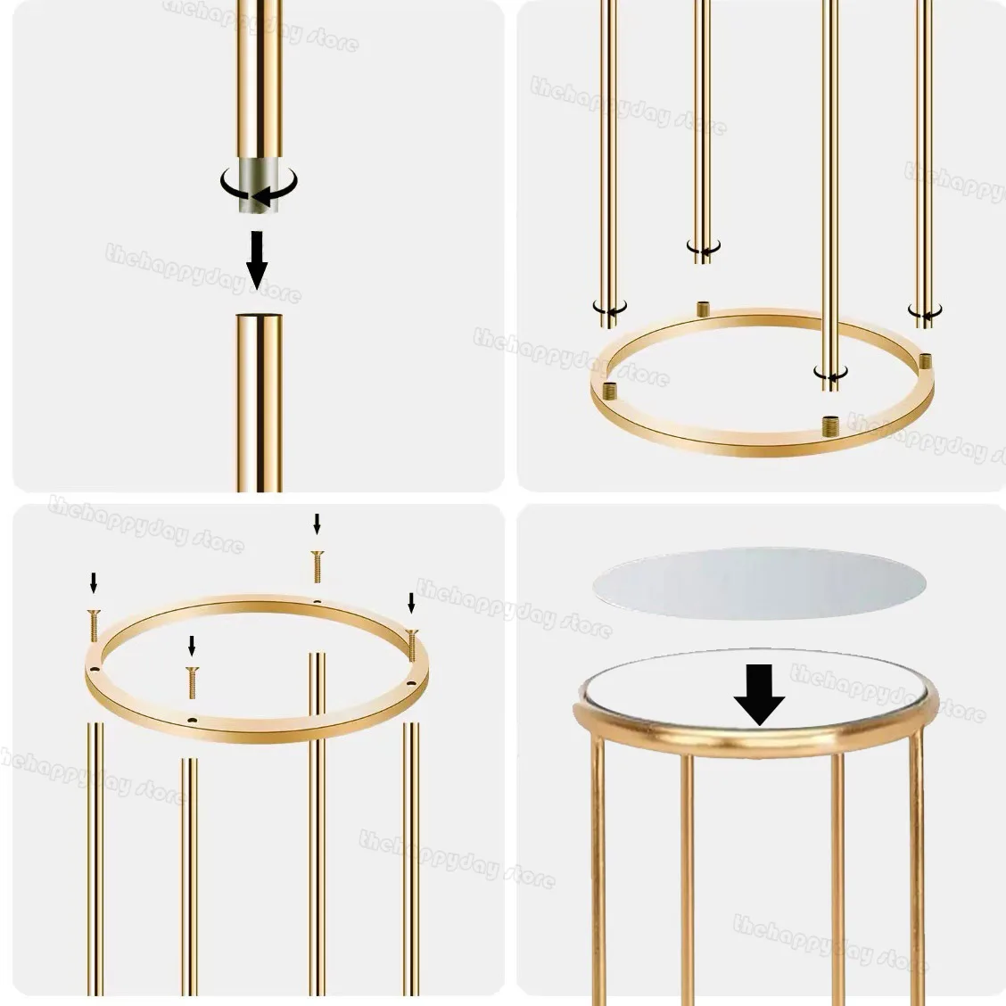 Set Of 3 Cylinder Pedestal Stands - Rose Gold Metal Display Stands For Cakes, Plants, Decor (Tall, Medium, Small)