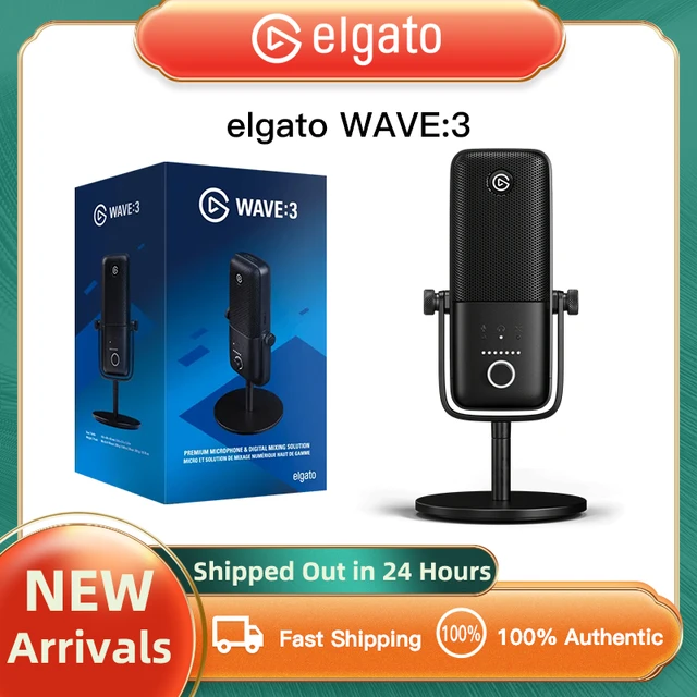 Original Elgato Wave:3 -Premium Studio Quality USB Condenser Microphone for  Streaming,Podcast,Gaming,Plug 'n Play,for Mac,PC - AliExpress