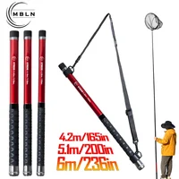 MBLN Brand,6m/236in Telescopic Rock Fishing Net, Foldable to 58cm, Multi-Layer Carbon Fiber, Corrosion-Resistant, Lightweight 1