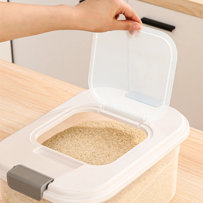 2.5/3.5/5.5KG Plastic Rice Bucket Bulk Cereals Jars Grains Storage Box Case  Food Container Spice Organizer Kitchen Accessories