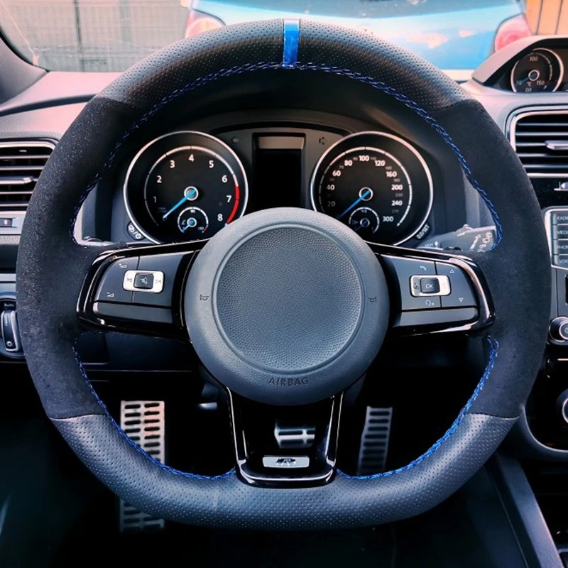 Сделай Сам, сшитая вручную, из углеродного волокна, черная замша, модель Volkswagen Golf 7 GTI Golf R MK7 Polo Scirocco 2015 2016