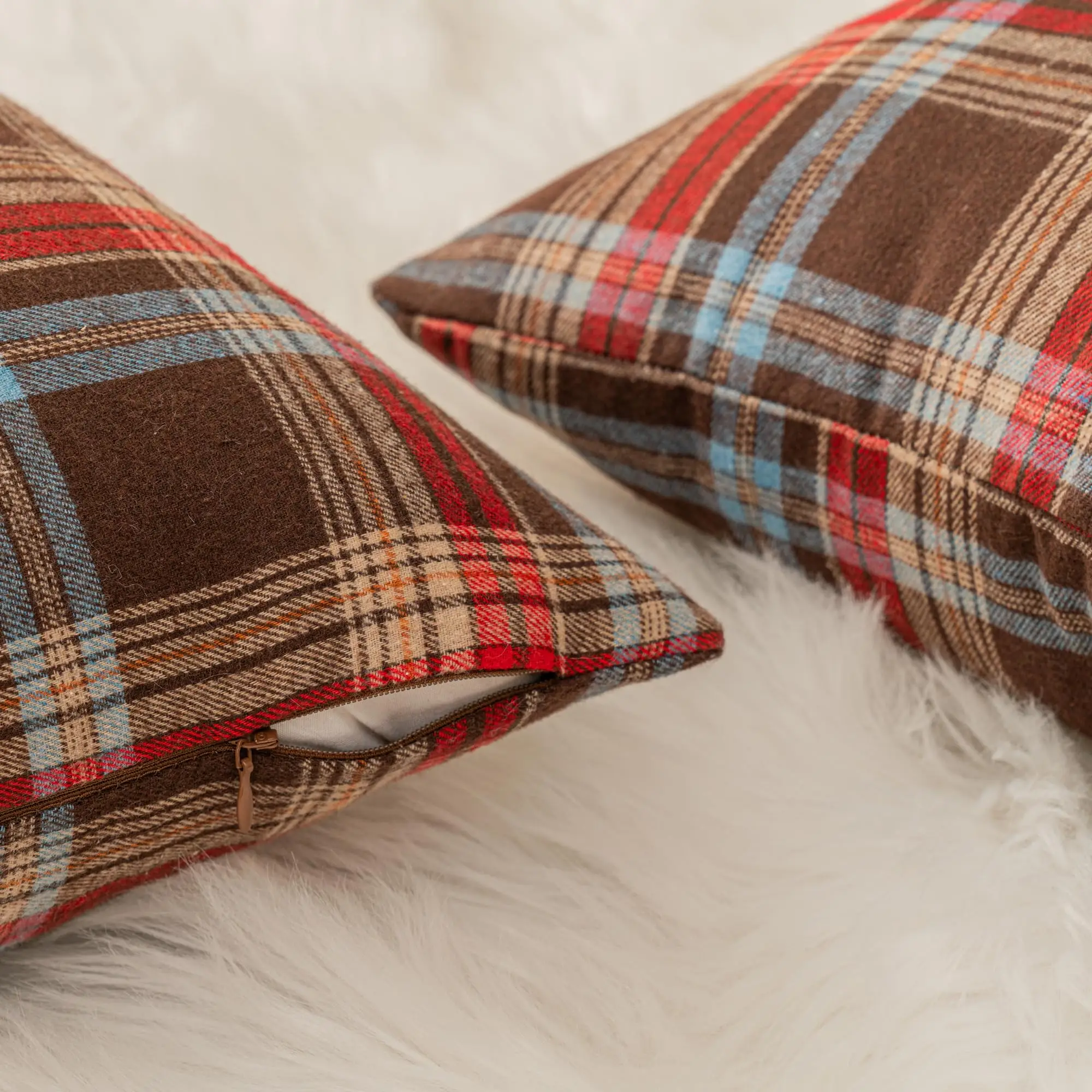 Weihnachten karierte dekorative Dekokissenbezüge schottischer Tartan-Kissenbezug für Bauernhaus, Zuhause, Urlaub, Dekoration, Sofa, Couch, Dekoration – Detail 8