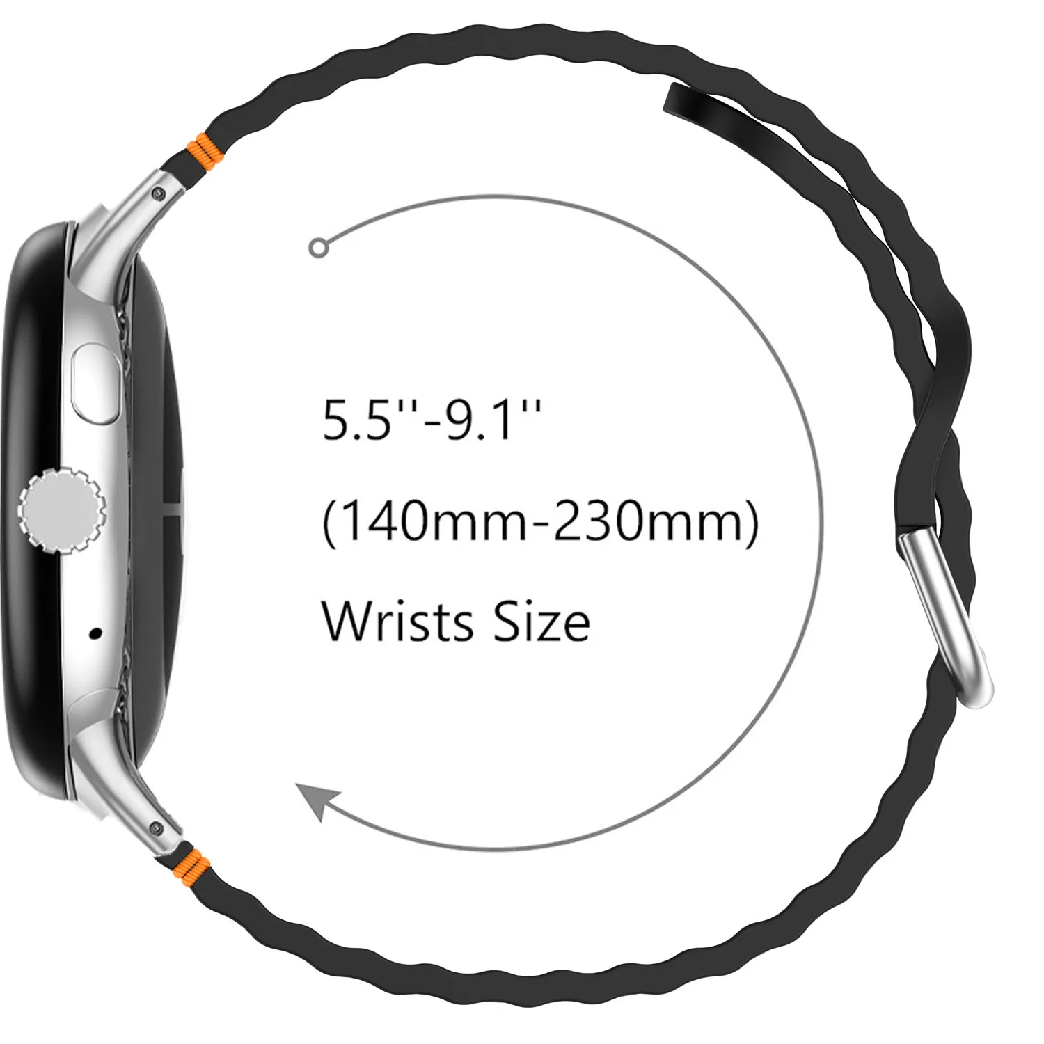 Sport Rubber Strap Silicone Watch Band No-Gap Bracelet Replacement Wristband