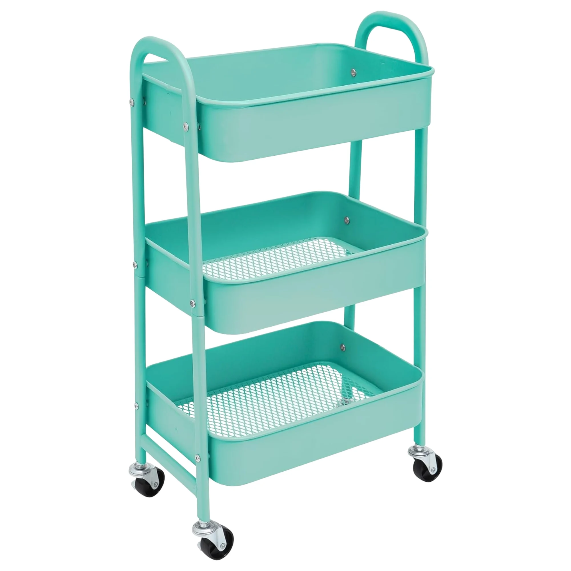 עגלת אחסון עם גלגלים עגלת מטבח עם גלגלים 3 רמות עגלת גלגלים מארגן לחדר שינה חדר אמבטיה משרד, עגלת רב-תכליתית