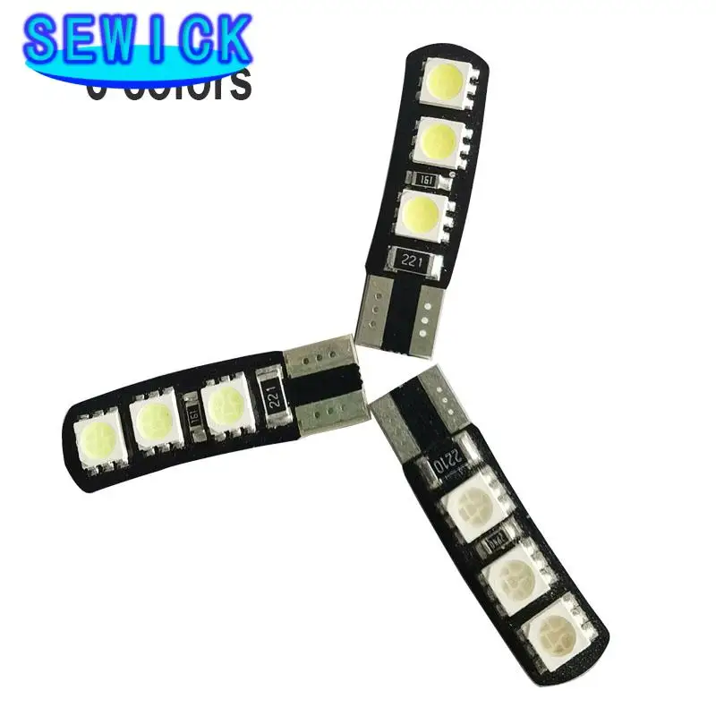 50 шт. T10 W5W 194 5050 6 светодиодный canbus показывающие широкие фары DRL Автомобильные