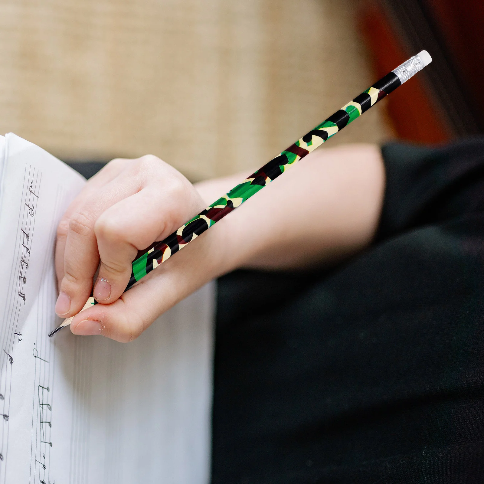 학생용 나무 지우개 연필, 대량 초안, 위장, 50 개