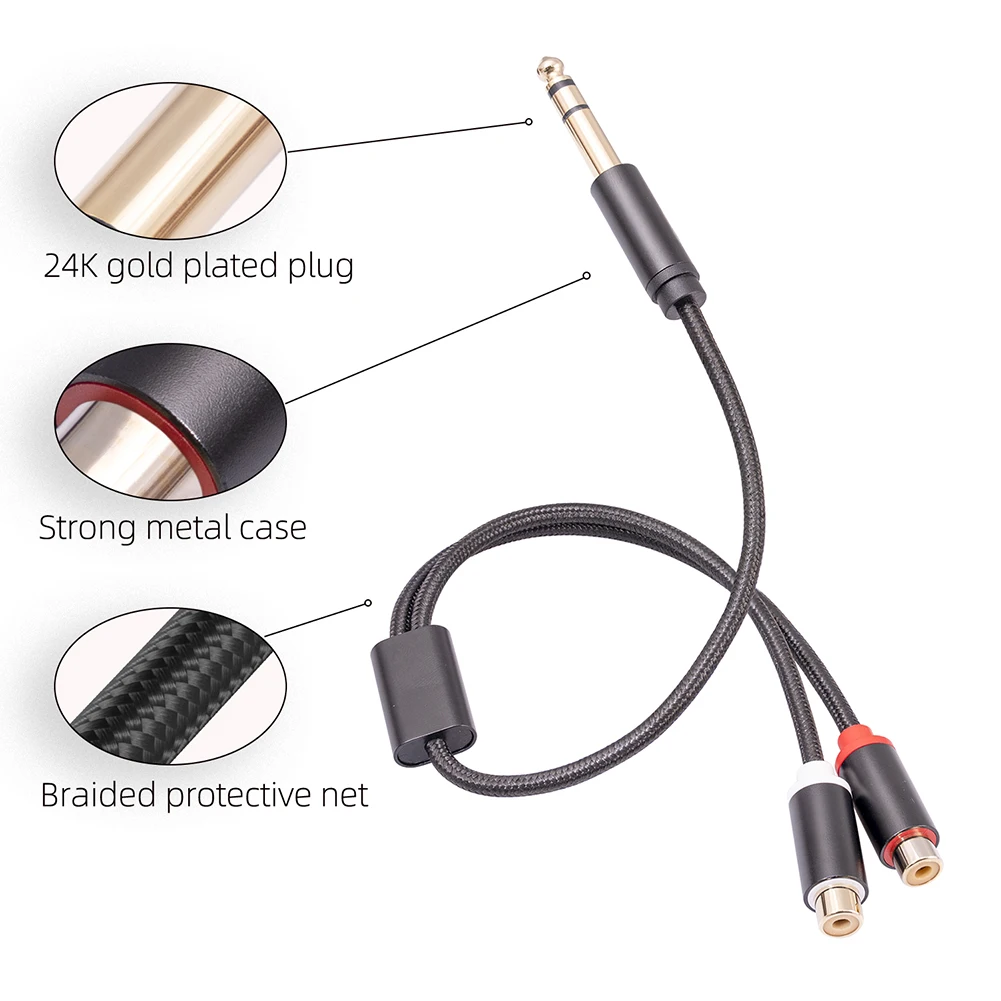 6.35mm RCA  ׷ ڵ, Ƽ RCA Ͽ 1/4 ġ ׷ ̺, Ʃ ̺   