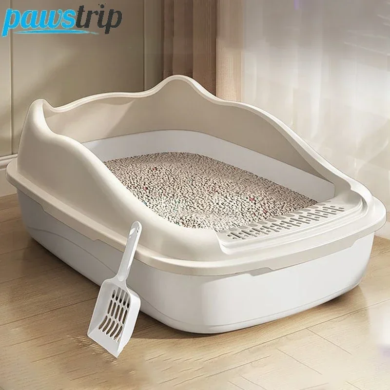Cat Litter Box for Small Cats Animals Semi Closed Cat Dog Tray with Scoop Excrement Training Sand Litter Box Accessories cat litter box