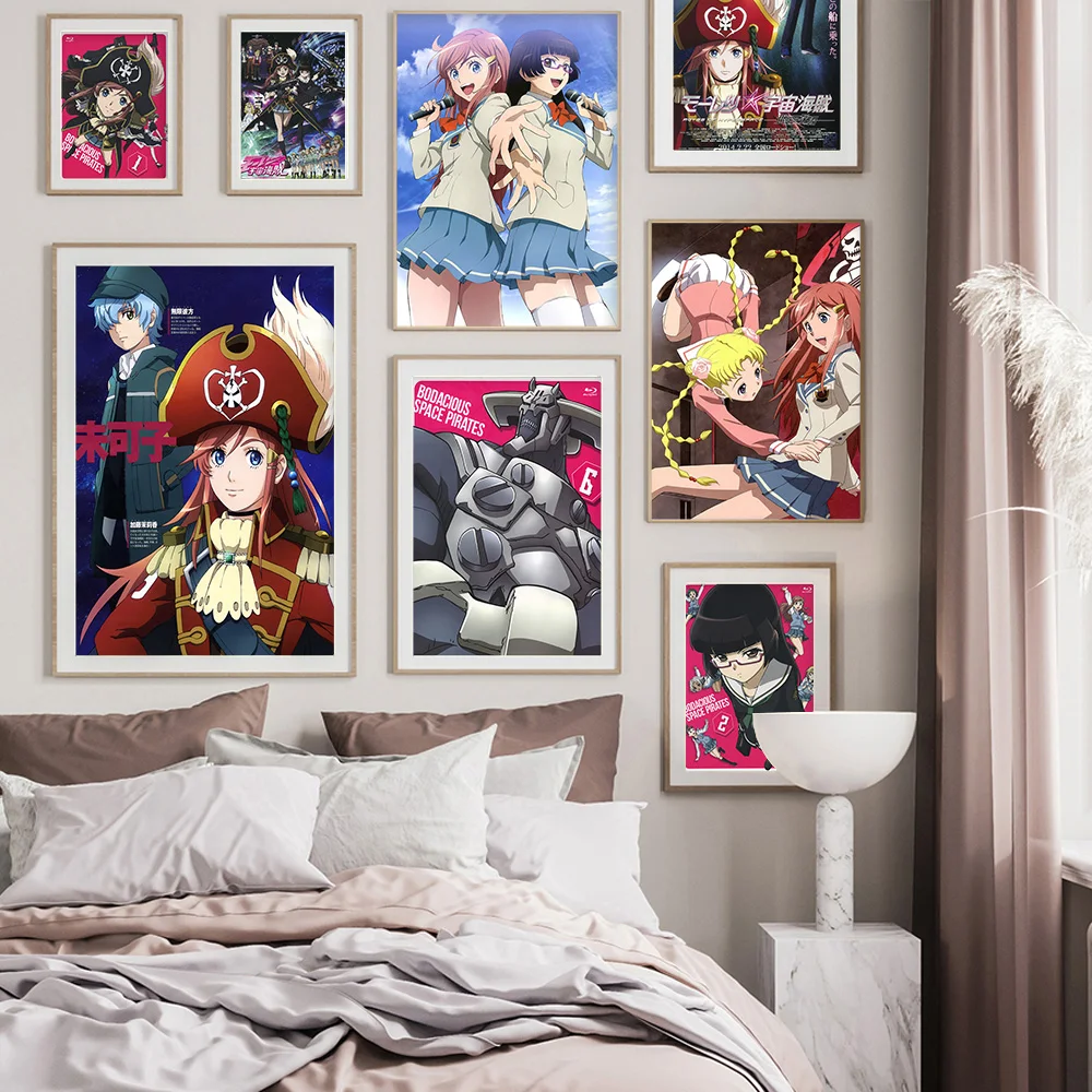 

Bodacious Miniskirt Space Pirates Japanese Anime Print Art Poster Cartoon Manga Wall Picture Otaku Canvas Painting Bedroom Decor