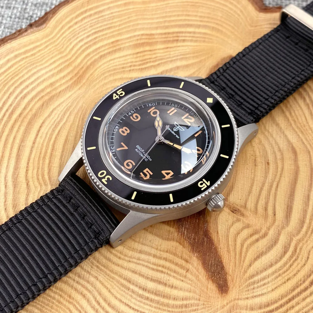 20ATM Waterproof Tandorio 40mm Sapphire Glass NH35 Retro Automatic Men Watch Fifty Fathoms Luminous 120 clicks Bezel Solid Back