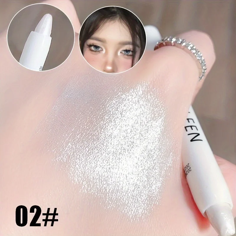 1pc Shimmering Highlight Stick, Glitter White Eyeshadow