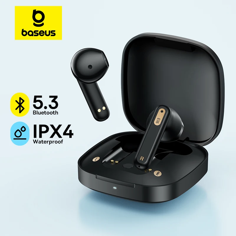 Baseus-bowie E16 Verdadeiro Fones de Ouvido sem Fio Fones de Ouvido Bluetooth 5.3 Ipx4 Impermeável 30h Playtime 13 mm Driver Fones de Ouvido Hifi