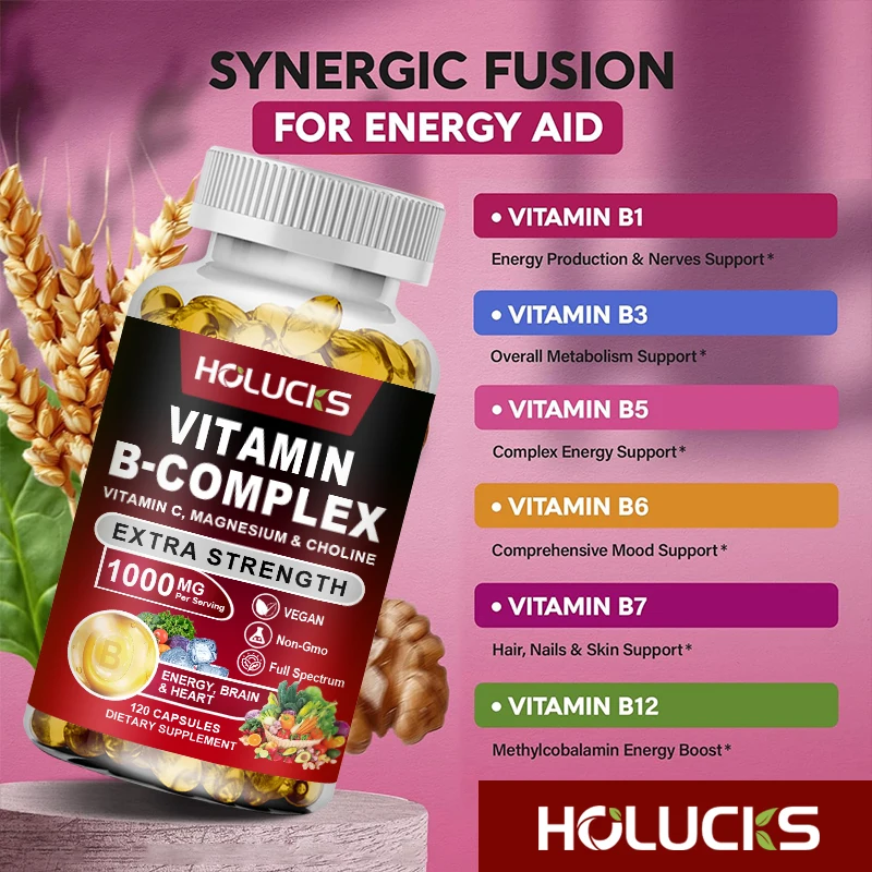 Premium Vitamin B Complex Supplement, Support Stress & Fatigue, Boosts Mood, Brain Function & Overall Vitality 3