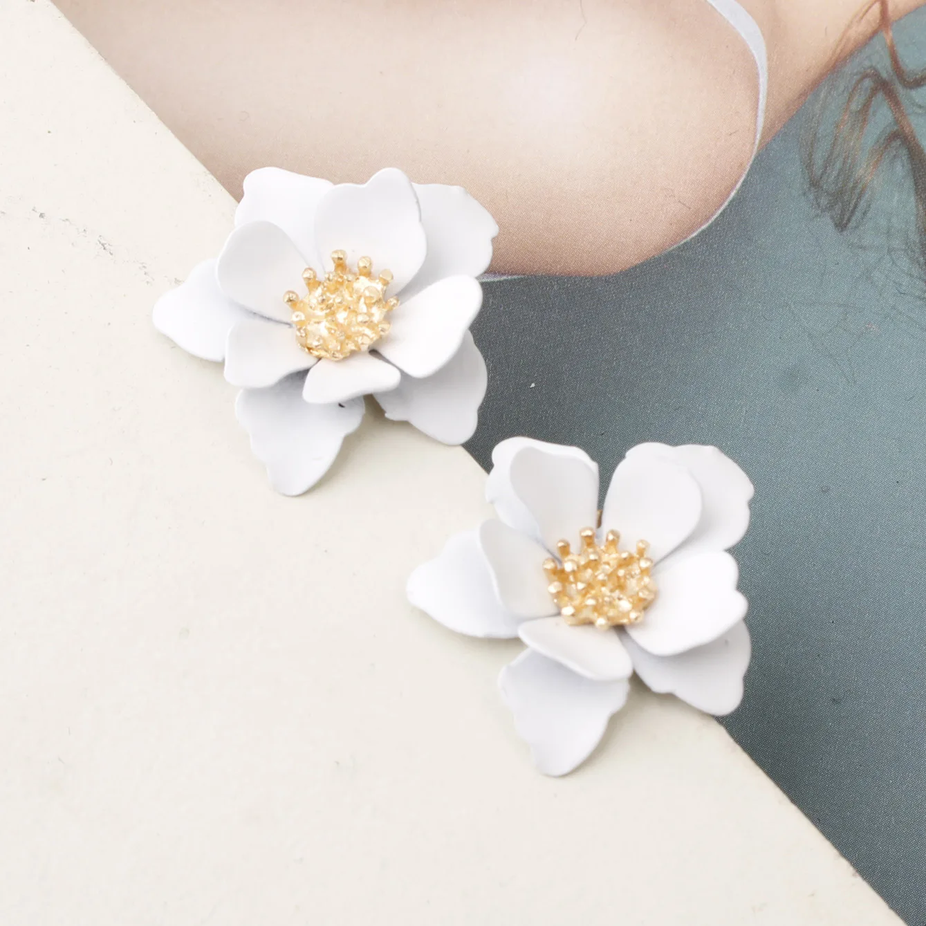 Korean Style Cute Small Flower Stud Earrings for Women Sweet