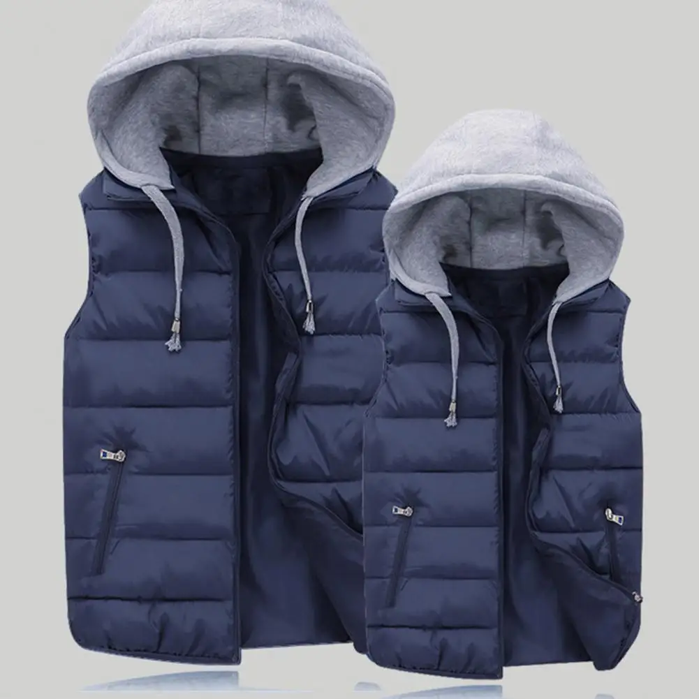 Winter Warm Vest Men's Waterproof Hooded Winter Vest with Zipper Closure for Cold Sleeveless Casual Jacket for Autumn Winter fireproof document bag waterproof money bag pouch document holder zipper closure storage m