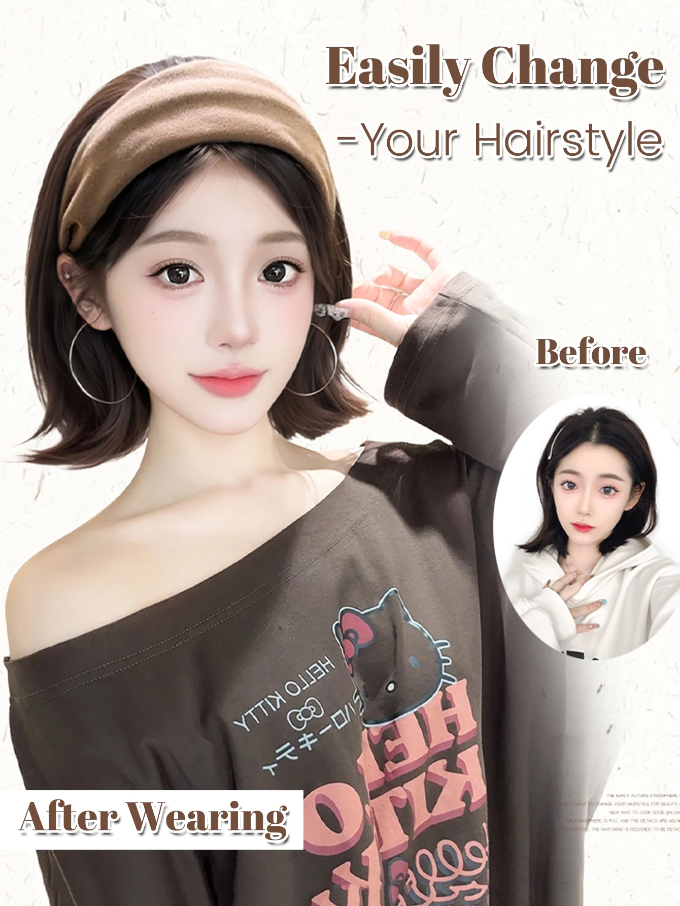 Synthetic Hair Short Straight Bob Wig for Women