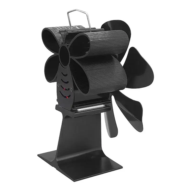 6 Blades Heat Powered Stove Fan Log Wood Burner Ecofan Quiet Home Fireplace  Fan Efficient Heat Distribution Energy Saving