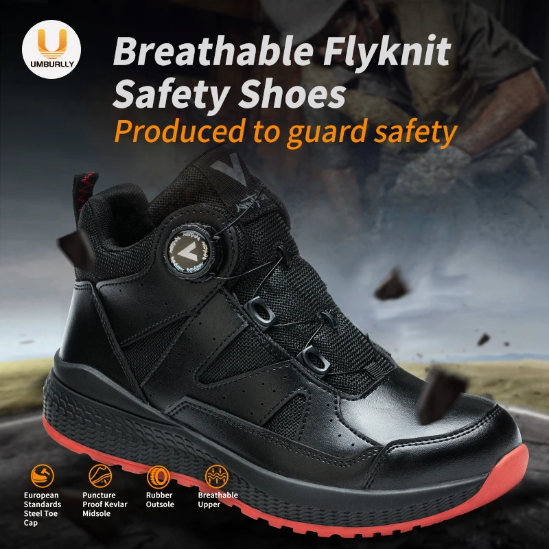 男性用の回転式作業靴,耐パンク性の安全靴,スチールのつま先