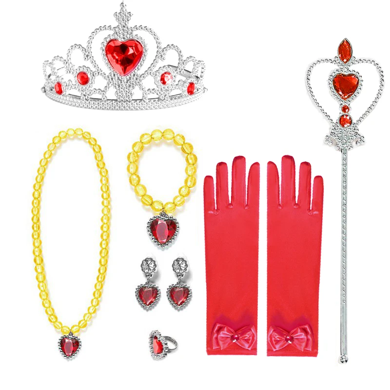 Girls Cosplay Elsa Anna Princess Hair Bands Crown Magic Wand Costume Headband Party Rhinestone Hairband Gifts Toys