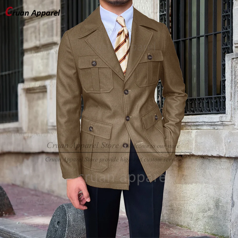 Fashion Men Slim Fit Denim Blazer Daily Party Casual Costumes Homecoming Male Classic Single Breasted Blazer (1 Piece)