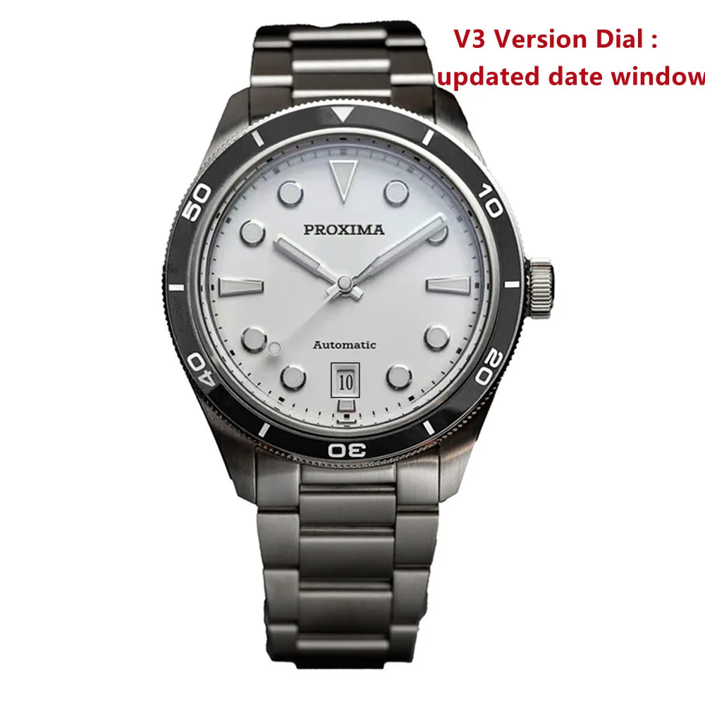 ตัวเลือกสินค้า นาฬิกาอัตโนมัติ Proxima PX1697 39 มม. สีขาว ดิจิตอล Enamel Dial Bubble Sapphire ทนน้ำ 20Bar Luminous