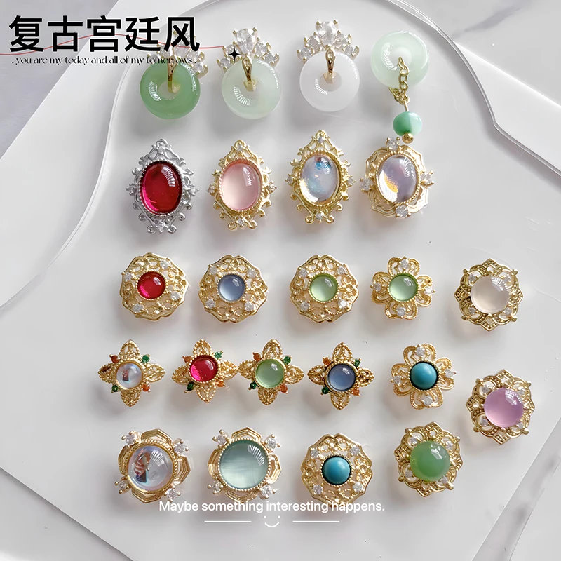 1개 임페리얼 엘레강스 네일 참, 오팔 & 지르코니아 중국 궁전 스타일 럭셔리 ..