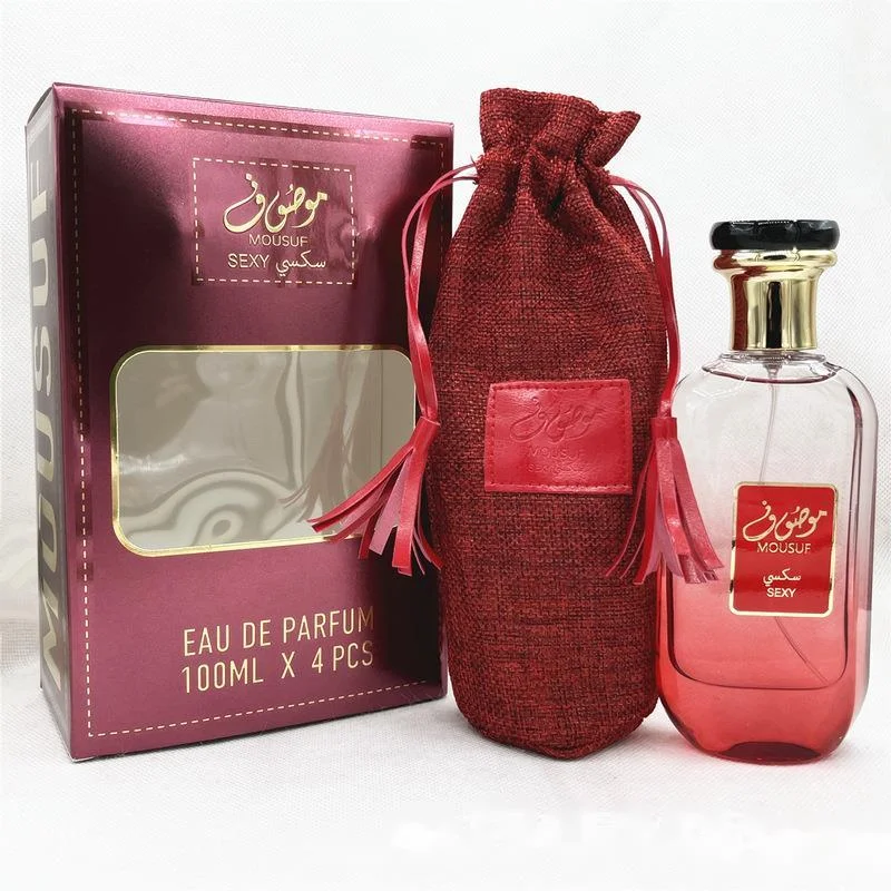 2023 Nuovo caldo in saldo MOUSUF Profumo arabo Sacchetto di iuta rossa 4 pezzi Profumo di lunga durata Profumo del sud-est asiatico_voghion.com