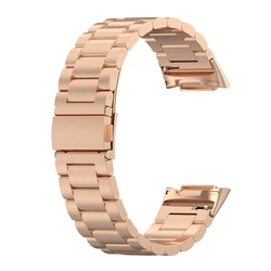 Stainless Steel Adjustable Metal Wristband Bracelet - Fitbit Charge 6 (Rose gold)