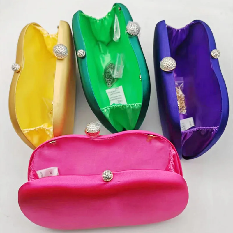 2024 Simulation Silk Clutch Handbag Women Formal Occasion Diamond Clutches Bags Ladies Waterproof Evening Party Messenger Purse