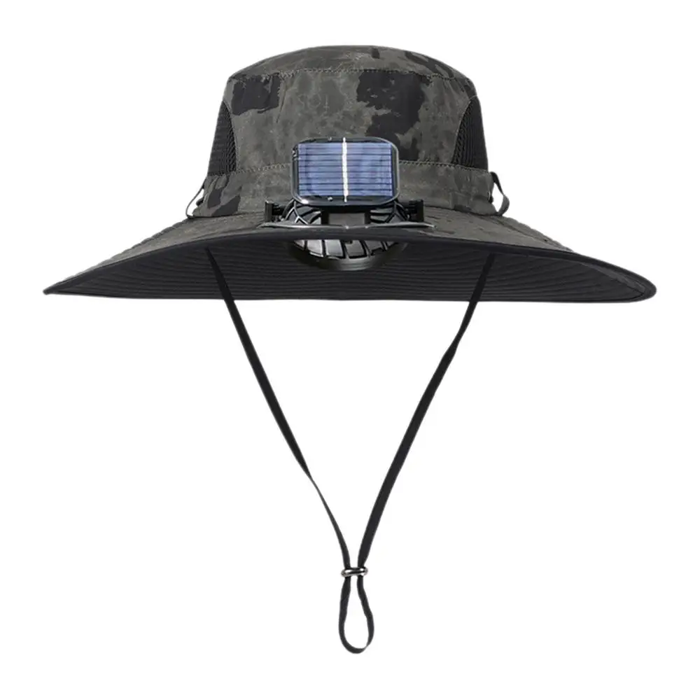 Fishing Hat With Solar Fan Hat With Rechargeable Fan Lightweight Fishing Hats Outdoor Sunshade For Mountaineering Outdoor