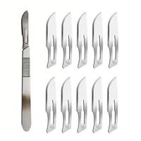 10Pcs STERILE Scalpel Blades #10 with Handle for Dermaplaning ,Pedicure, Crafts,Modelling,Medical,Eyebrow Razor 1