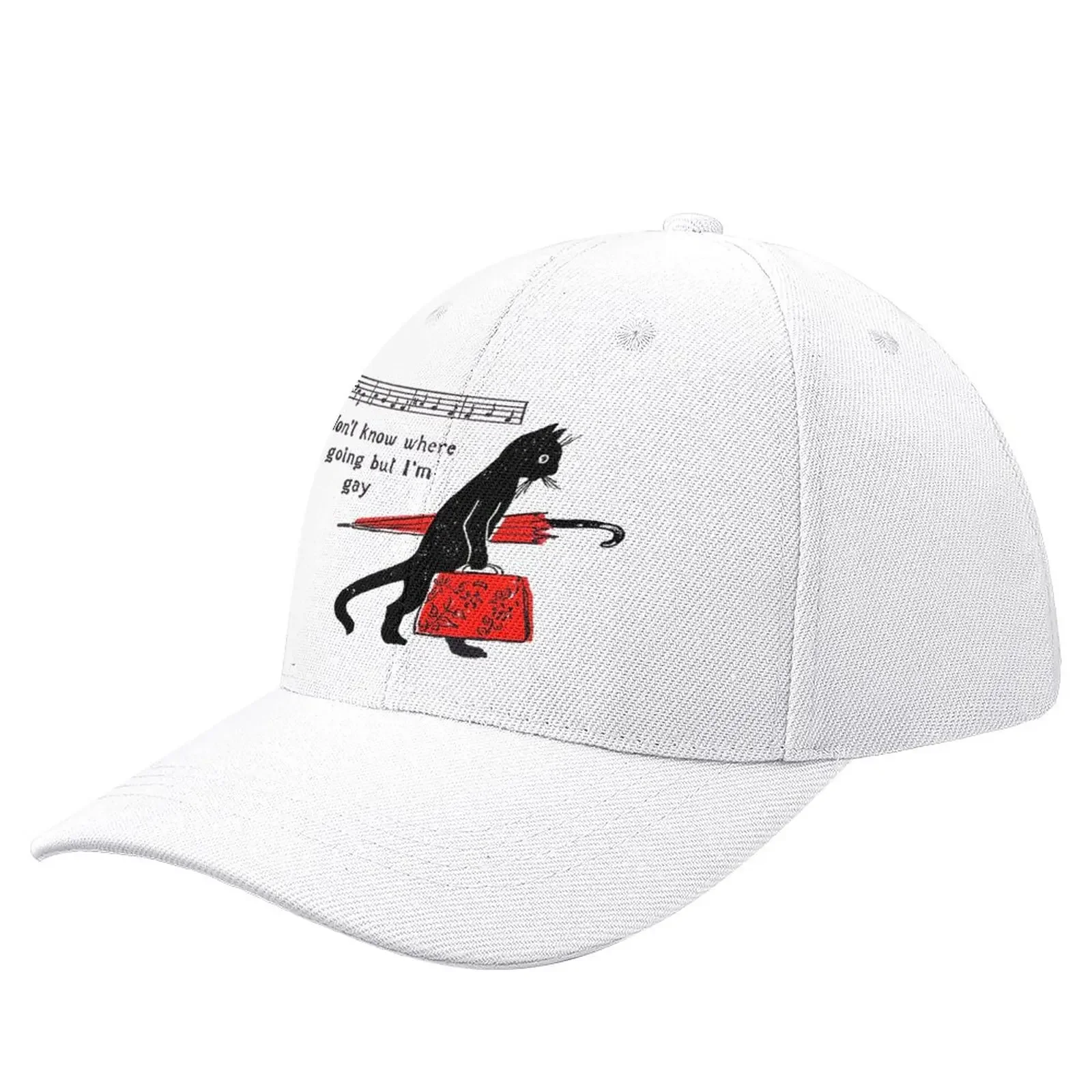 

I don't know where I'm going but I'm gay cat meme Baseball Cap Horse Hat Hat Luxury Brand Hats For Men Women'S